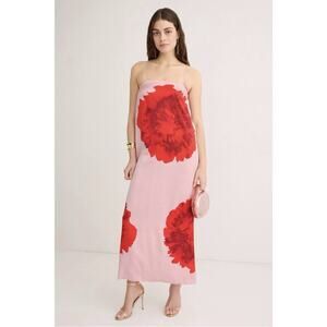 Suboo Pink Floral Emilia Bustier Gown Size Small with Fabric Snags